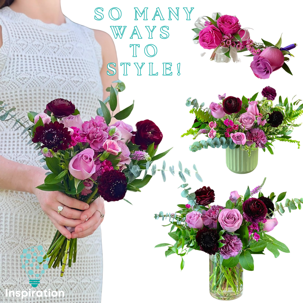 Purple Posy Color Palette - 6 Premade Bouquets