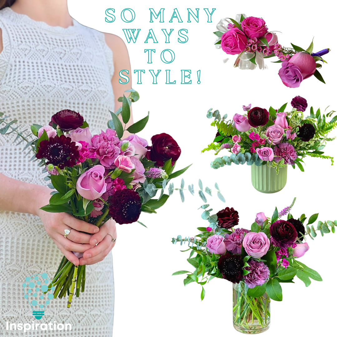 Purple Posy Color Palette - 6 Premade Bouquets