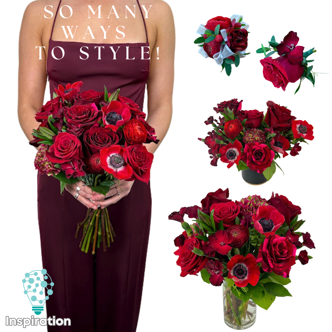 Lady in Red - 6 Premade Bouquets