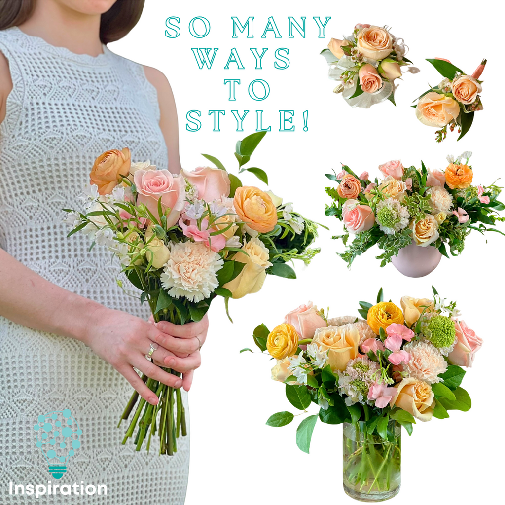 Peach Babe Color Palette - 8 Premade Bouquets