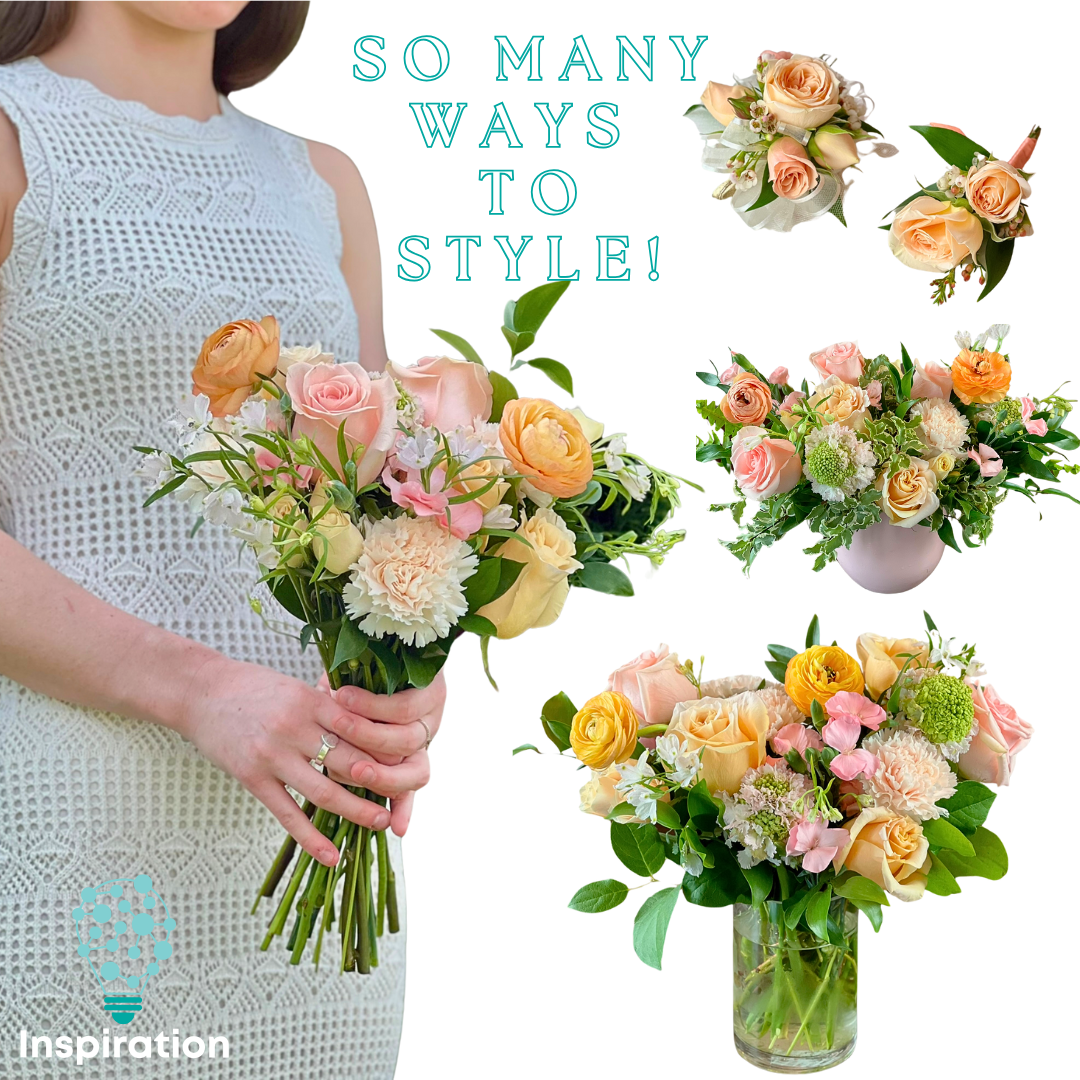 Peach Babe Color Palette - 8 Premade Bouquets