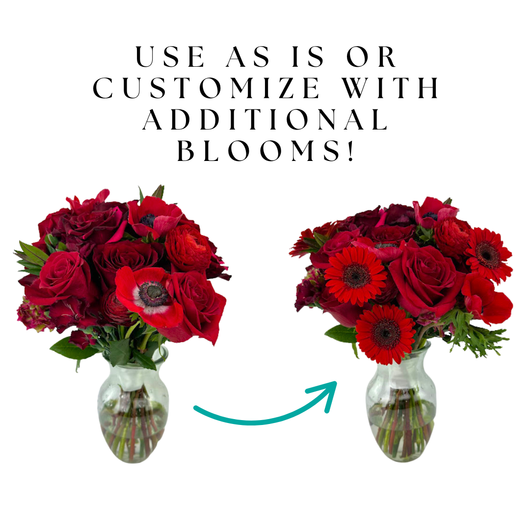 Lady in Red - 6 Premade Bouquets