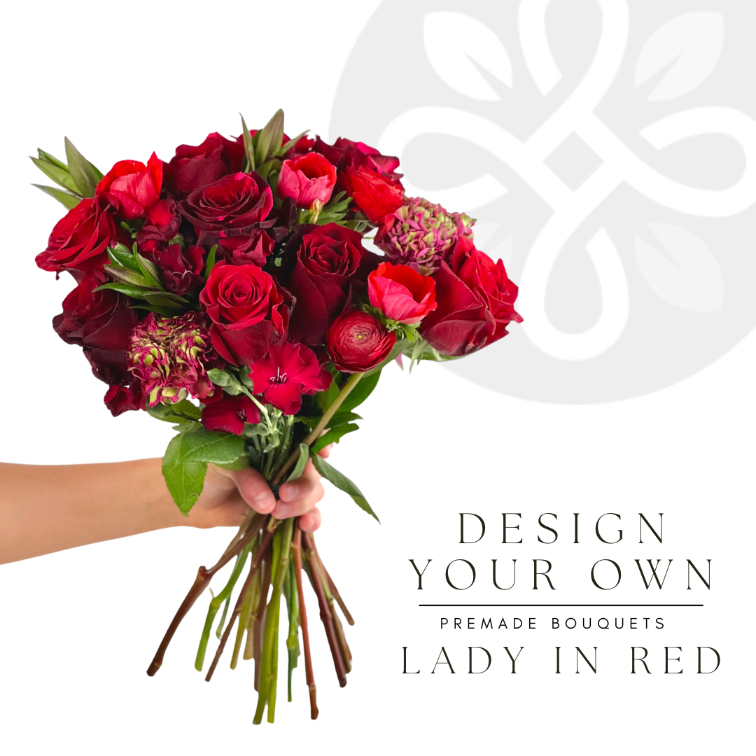 Lady in Red - 6 Premade Bouquets
