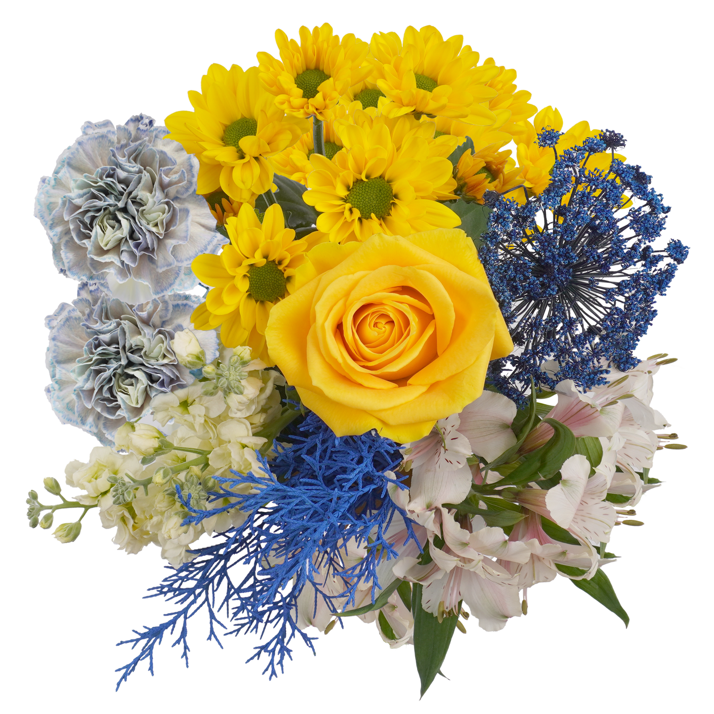 Warm Blessing Bouquet – Joyful Sunshine and Tranquil Blues
